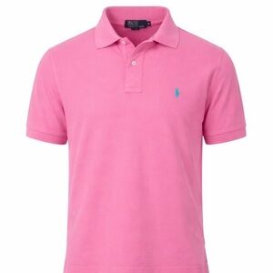Mens Polo Ralph Lauren Size XL Polo Pink Shirt Aqua Pony Short Sleeve Cotton USA